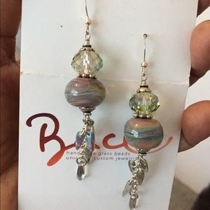 Baci handmade glass beads earrings